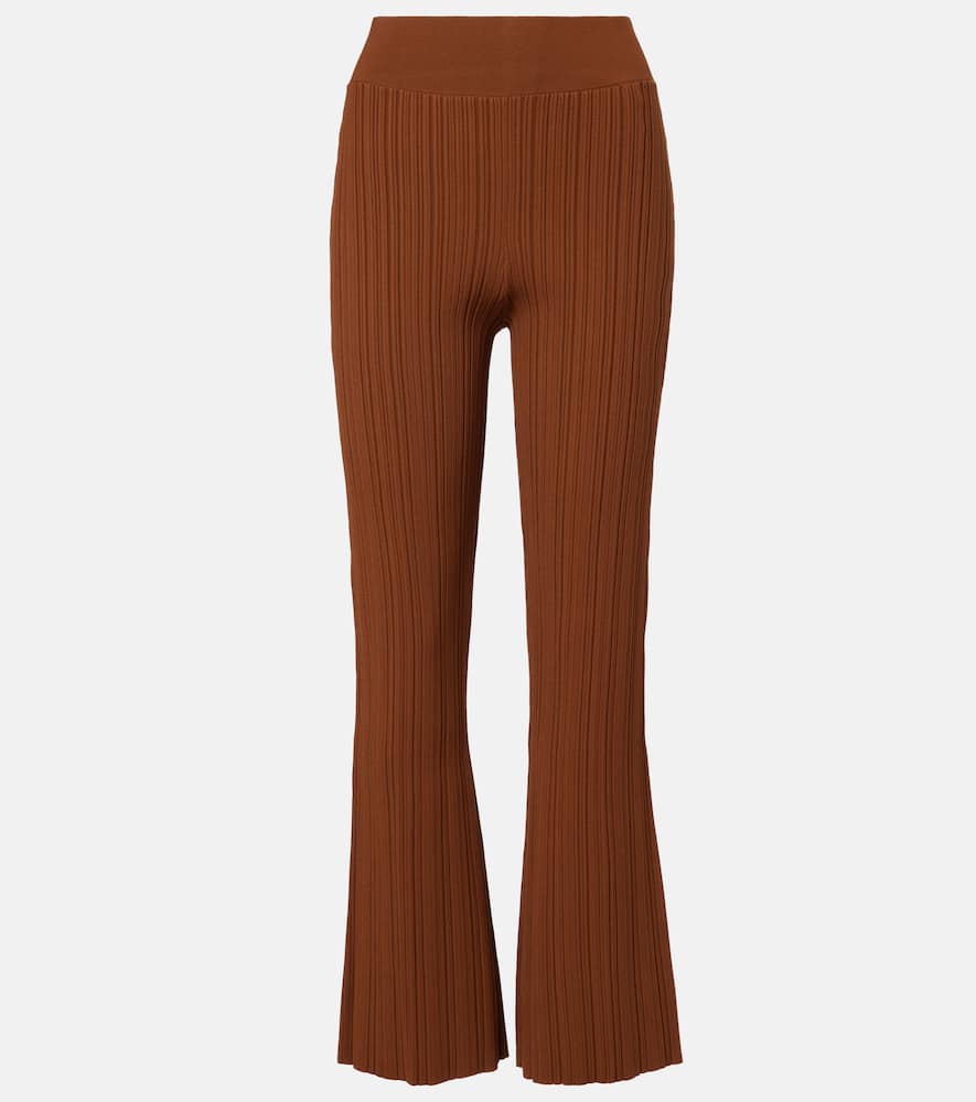 Veronica Beard Massaro Cropped Flared Pants In Brown