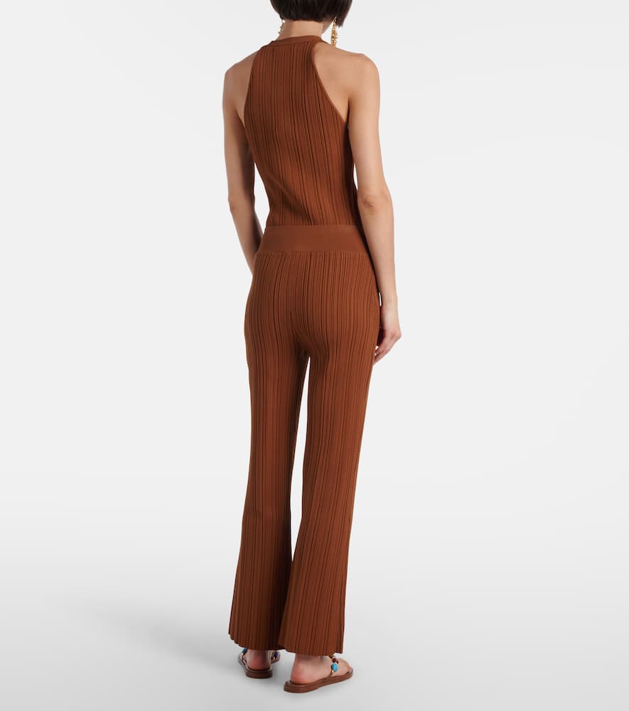 Veronica Beard Massaro Cropped Flared Pants In Brown