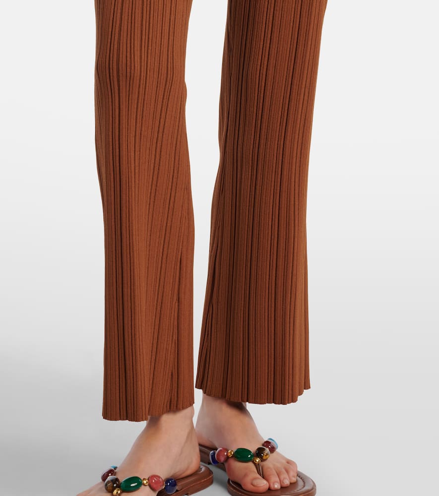 Veronica Beard Massaro Cropped Flared Pants In Brown