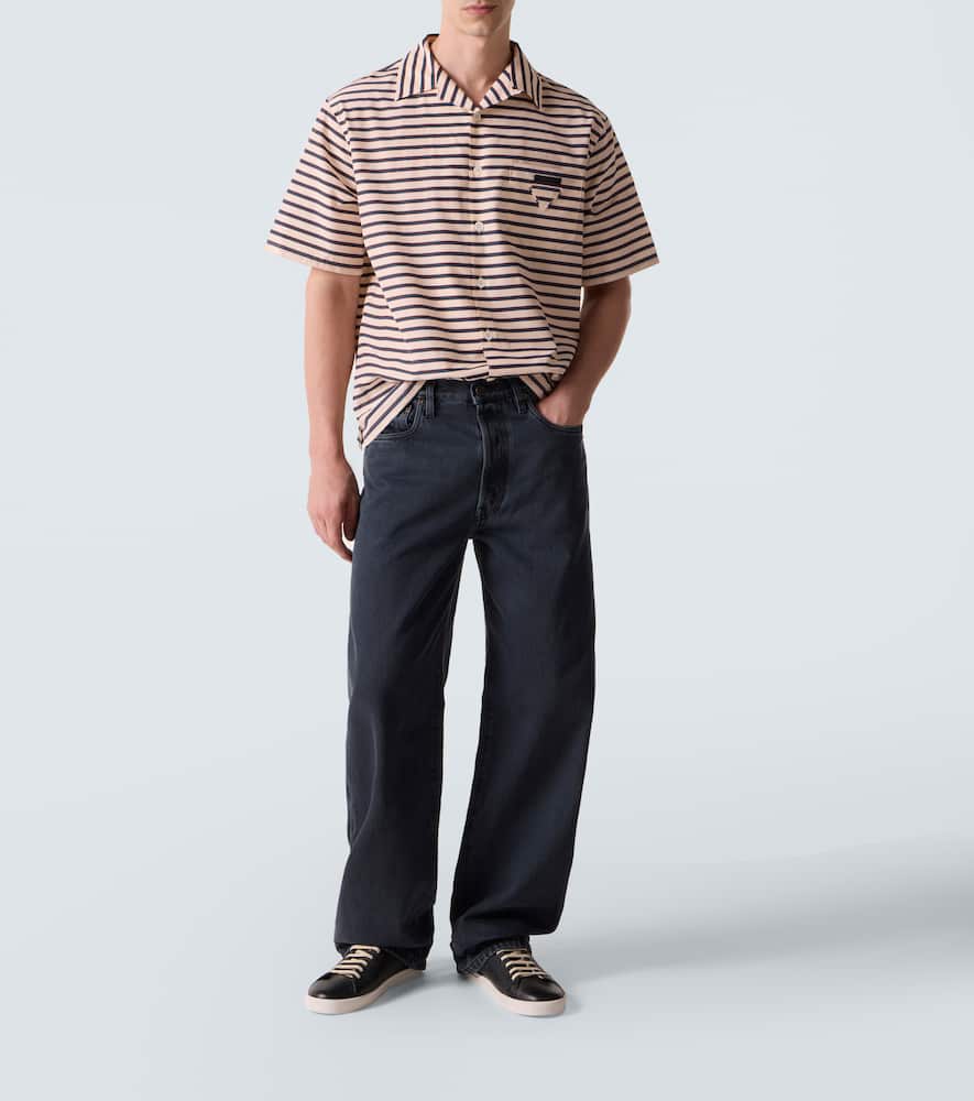 Prada Men's Aged-effect Leather Sneakers In Multi