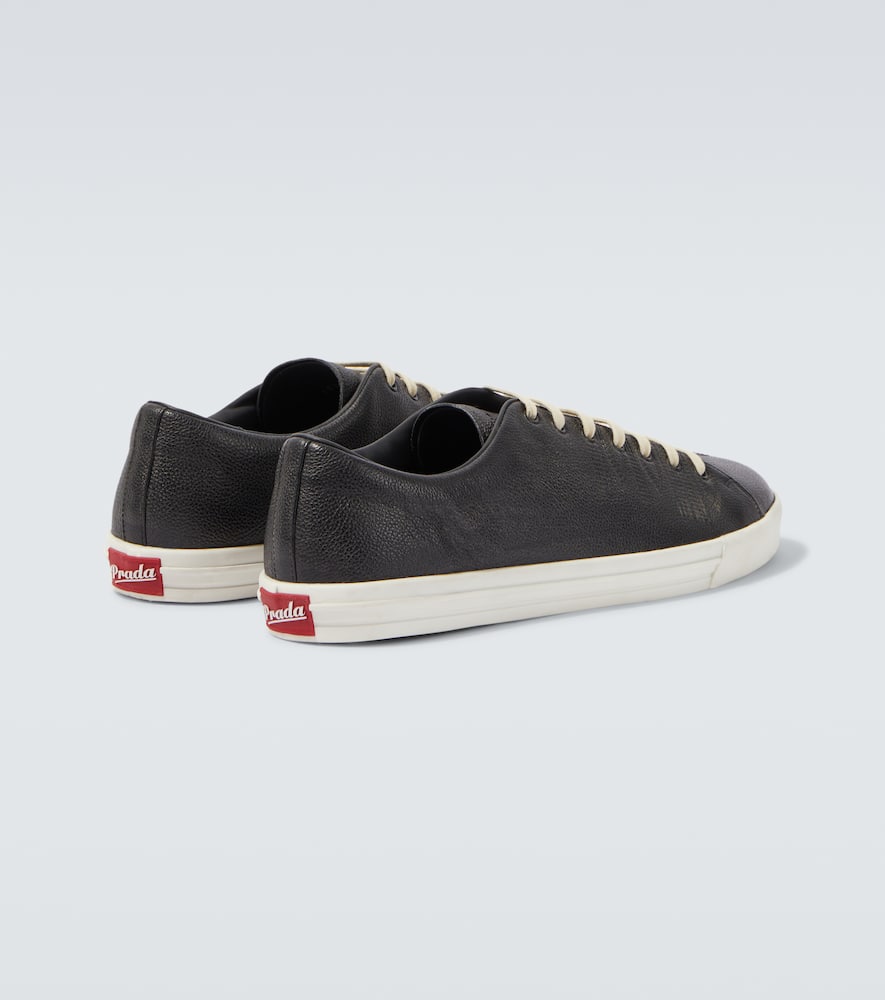 Prada Men's Aged-effect Leather Sneakers In Multi