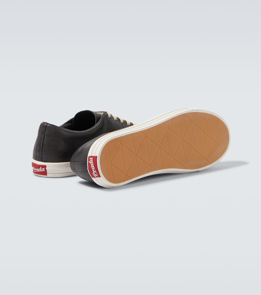Prada Men's Aged-effect Leather Sneakers In Multi
