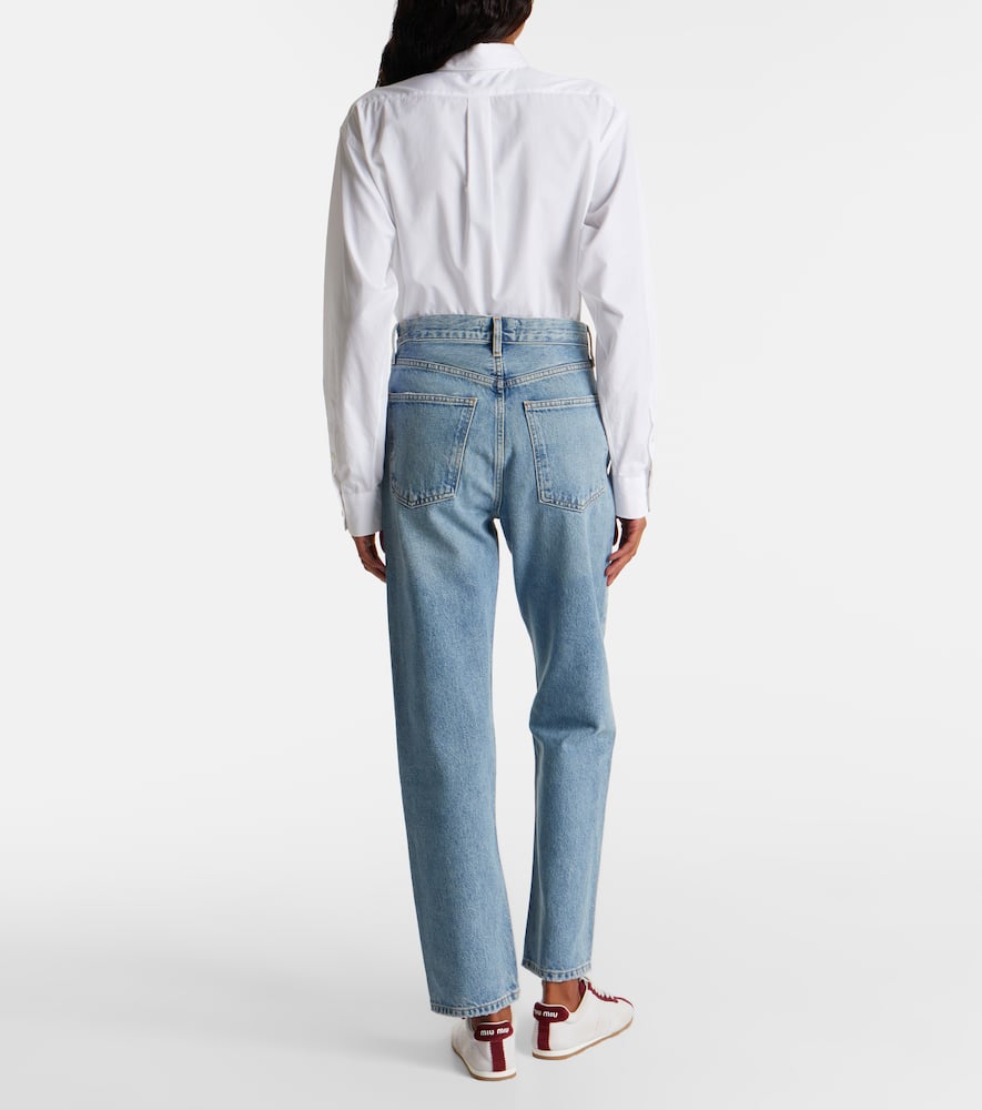 Agolde 90's Pinch Waist High-rise Straight Jeans In Blue