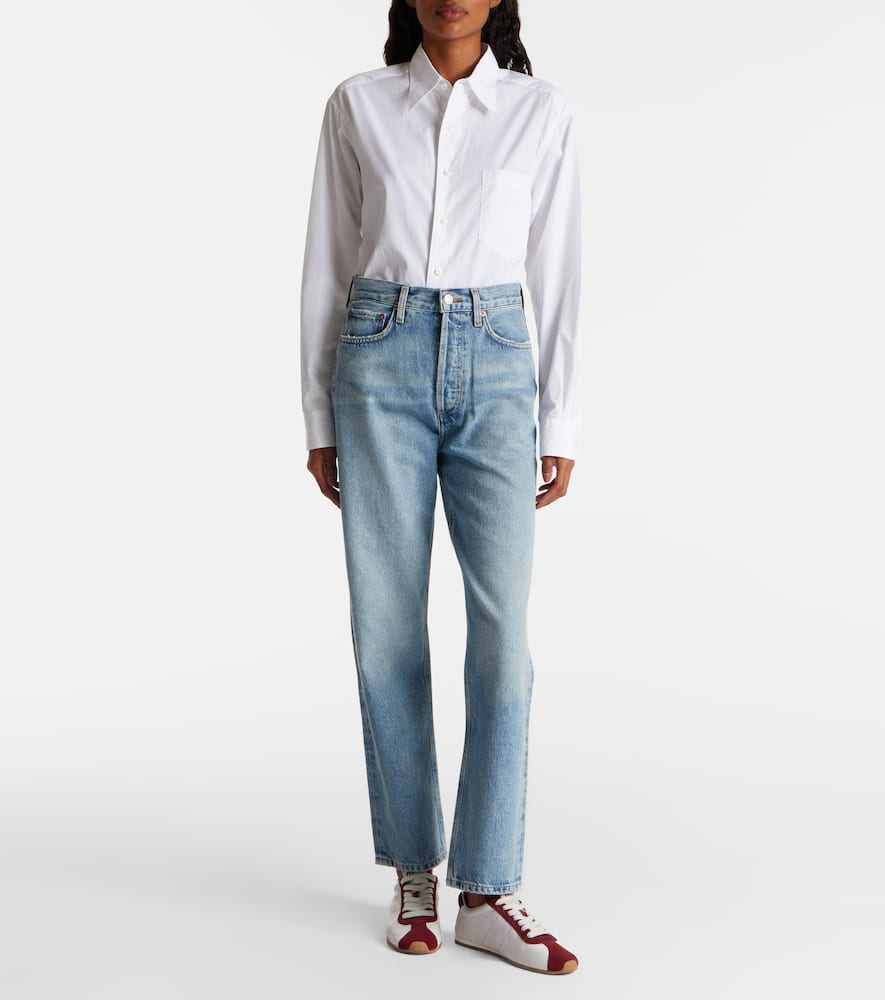 Agolde 90's Pinch Waist High-rise Straight Jeans In Blue