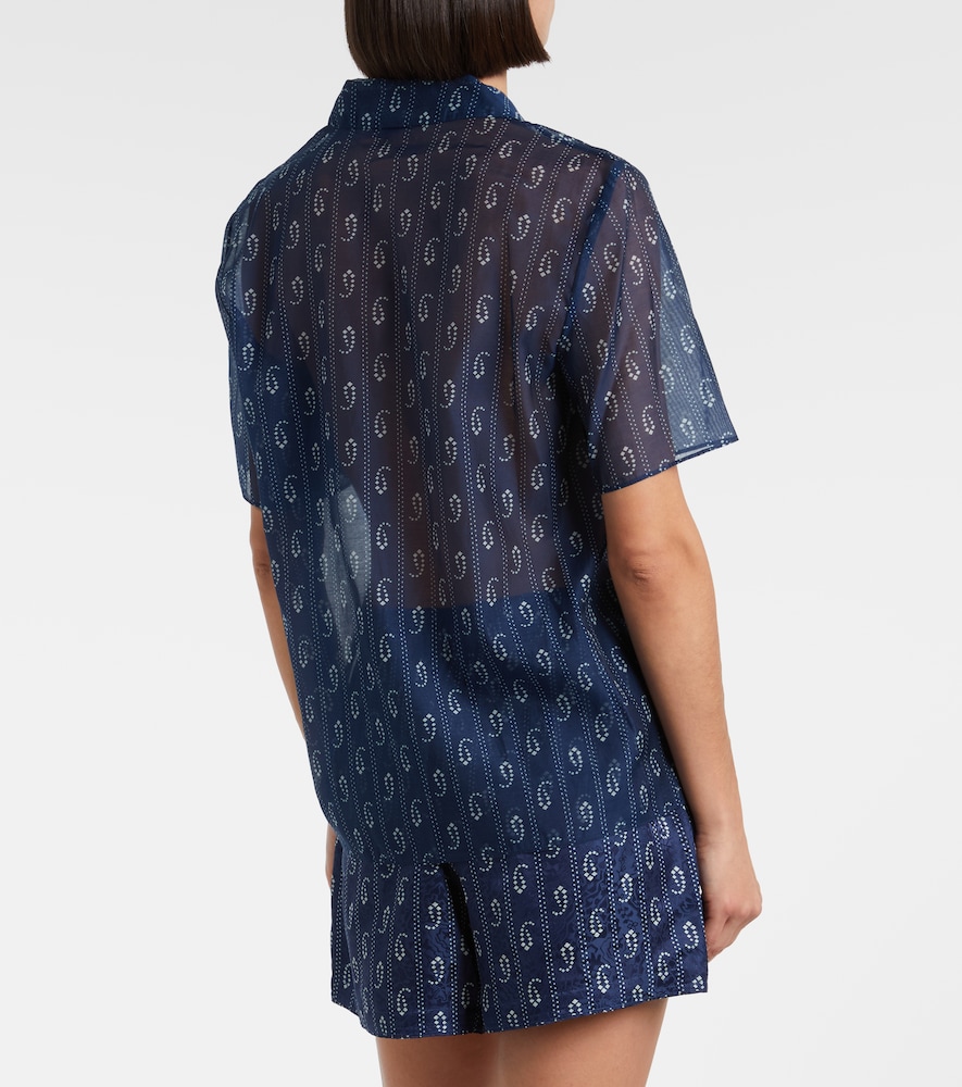  Tory Burch Tory Burch Camisa De Algodón Y Seda Estampada 