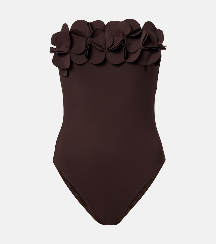 Karla Colletto Tess floral-appliqué swimsuit