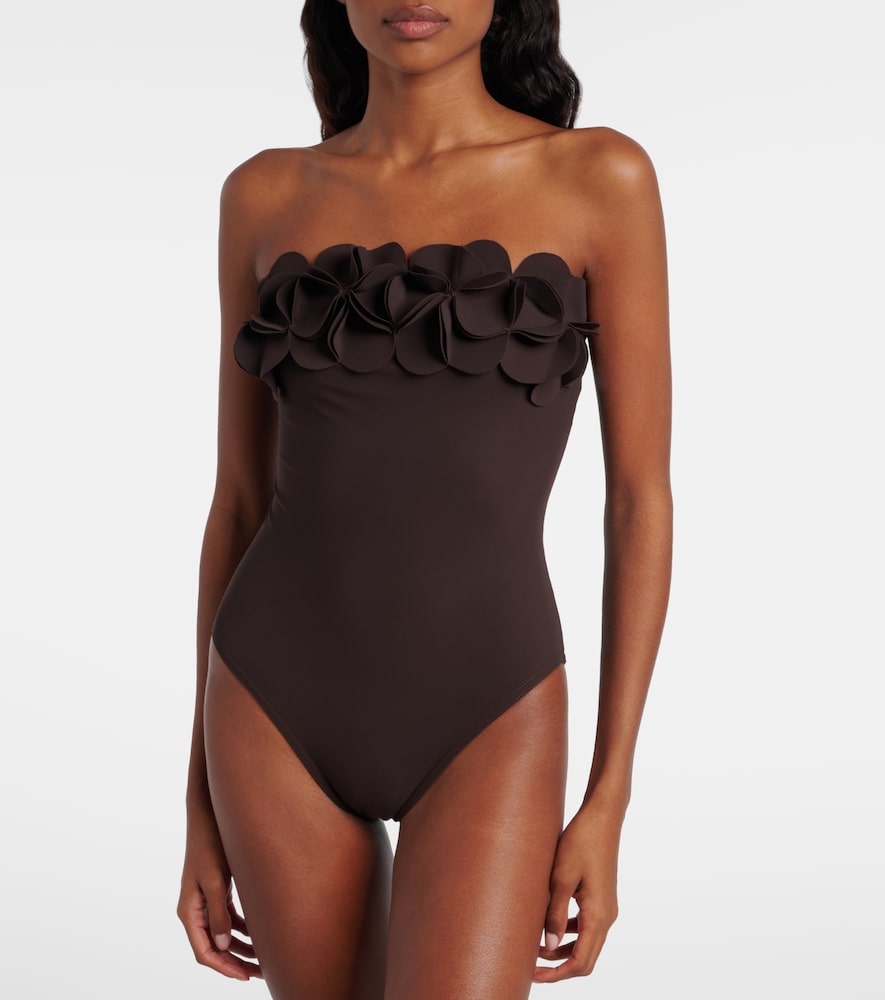 Karla Colletto Tess floral-appliqué swimsuit
