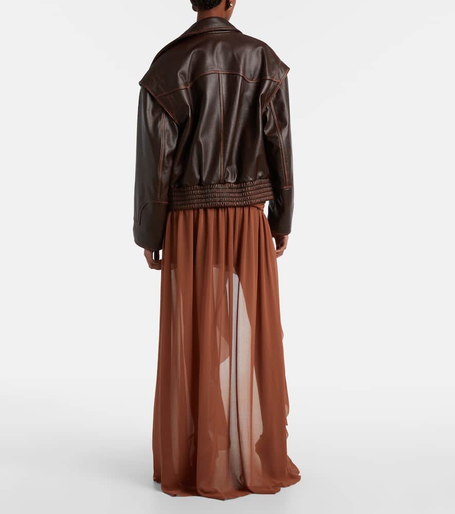 Jacques Wei Draped Asymmetric Maxi Skirt In Brown