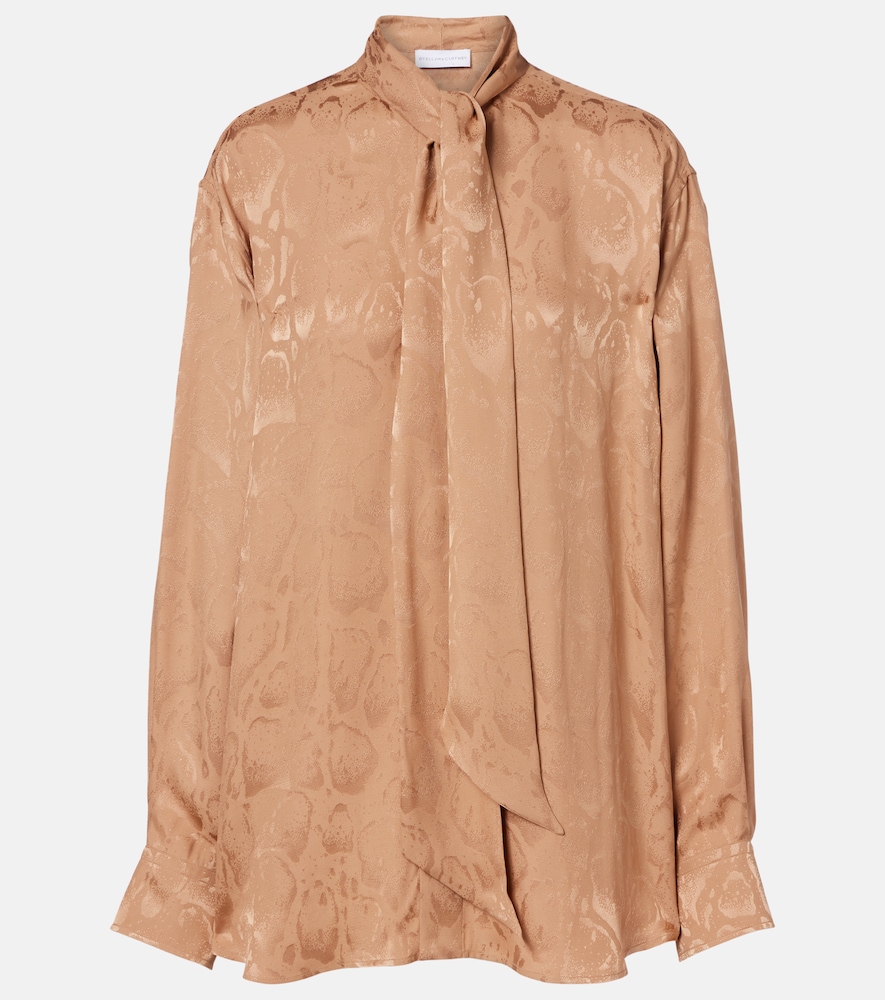Stella McCartney Leopard-print silk-blend jacquard blouse