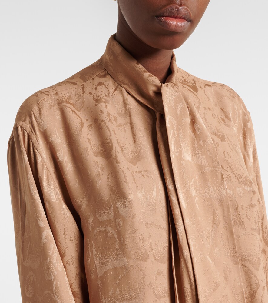 Leopard-Print Silk-Blend Blouse