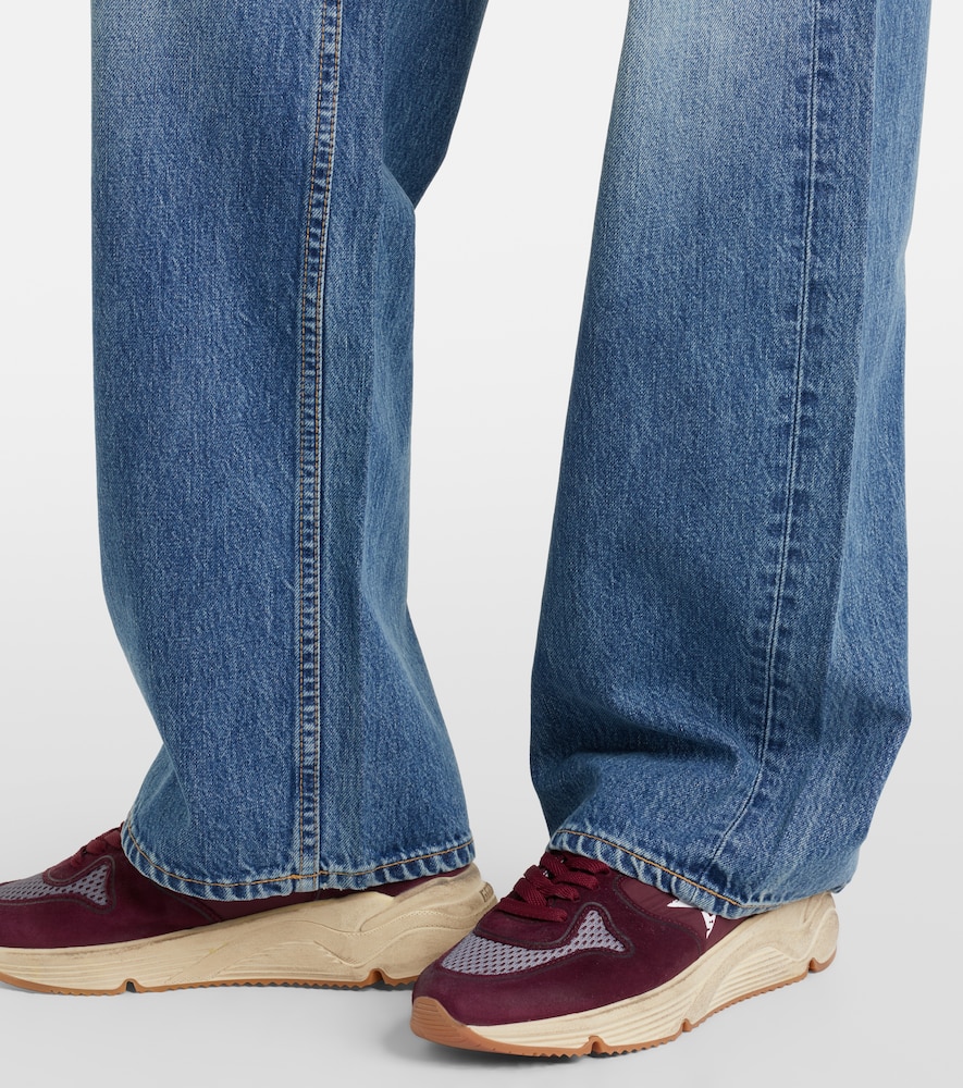 Golden Goose Running Nylon suede-trimmed sneakers