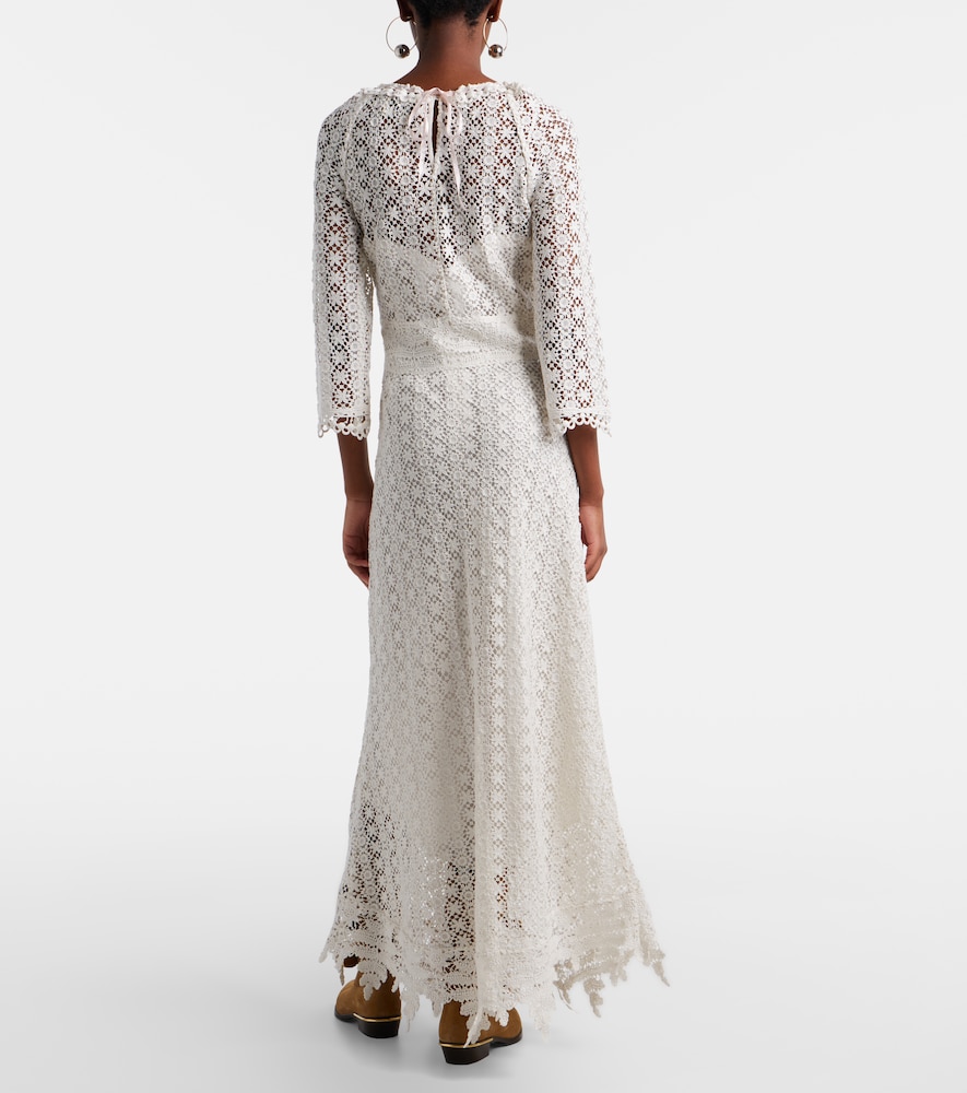 Hayra Cotton Guipure Lace Maxi Dress