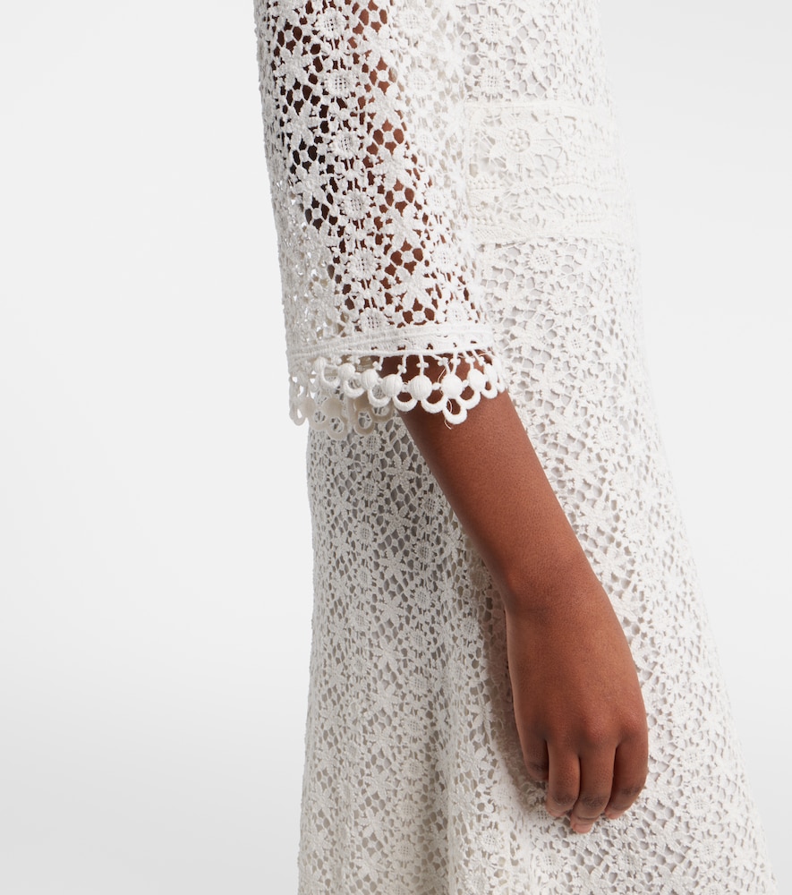 Hayra Cotton Guipure Lace Maxi Dress