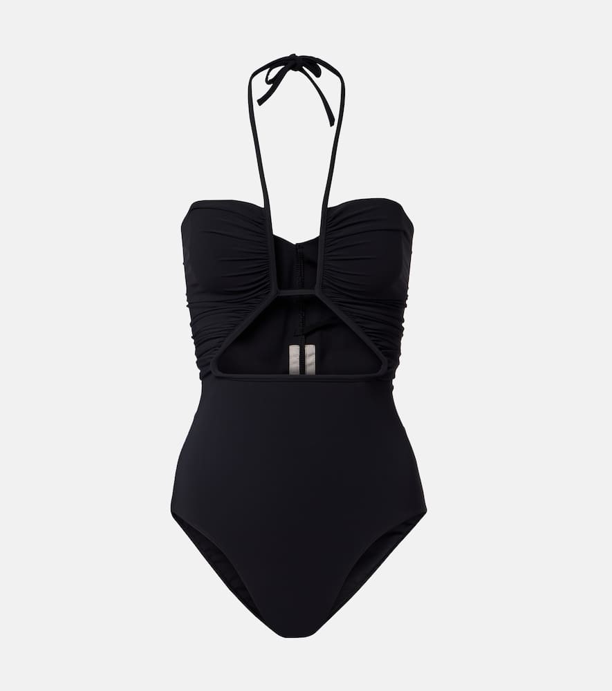 Rick Owens Prong Cutout Swimsuit In Black