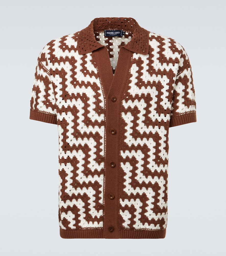 Frescobol Carioca Cardigan Pinto in crochet di cotone