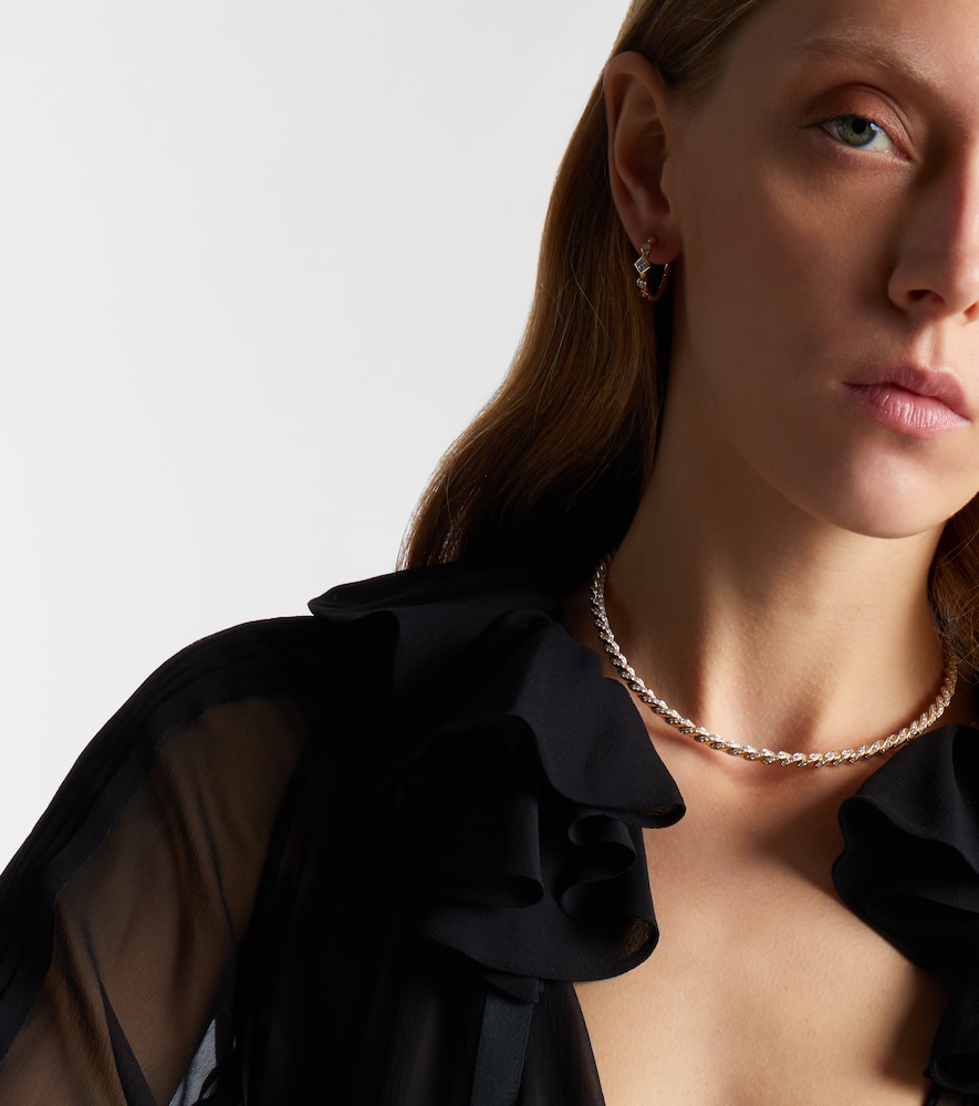  David Yurman David Yurman Choker Sculpted Cable Flex Aus 18kt Gelbgold Mit Diamanten 
