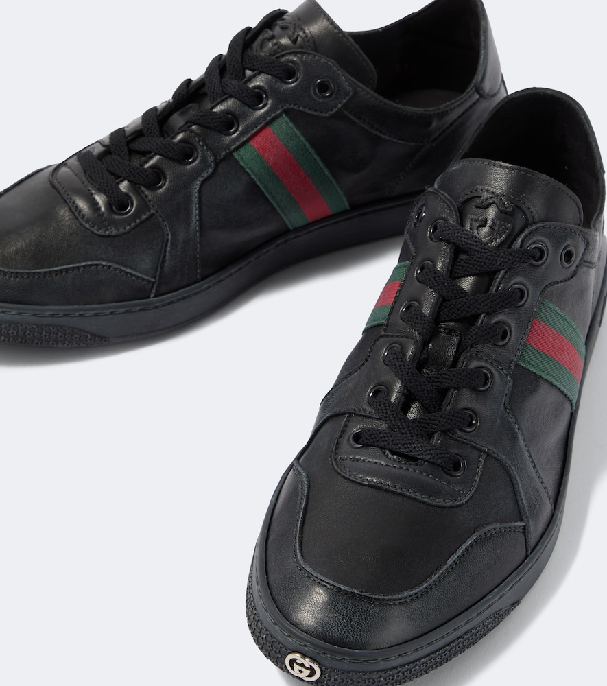  Gucci Gucci Sneakers Stretch Web Stripe Aus Leder 