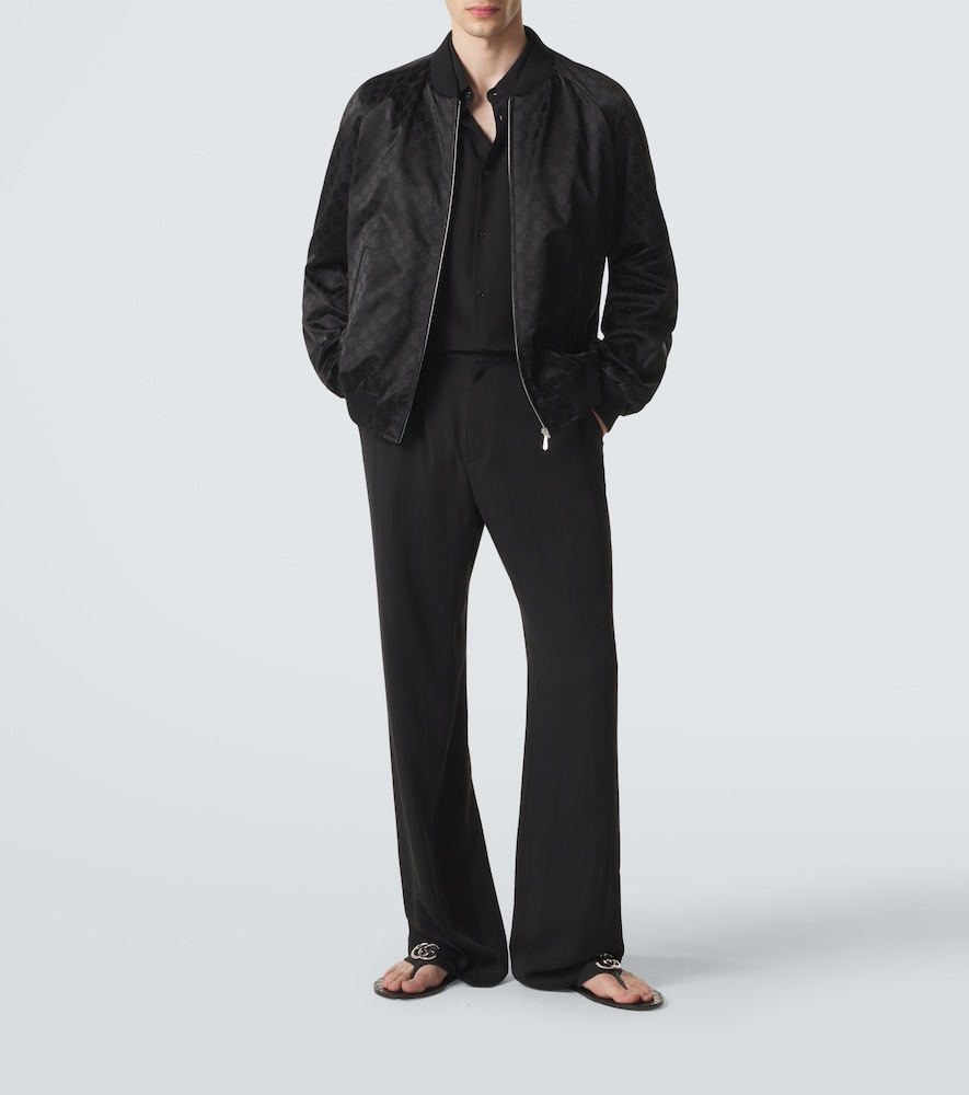 Gucci Gucci Gg Cotton-blend Satin Jacket 
