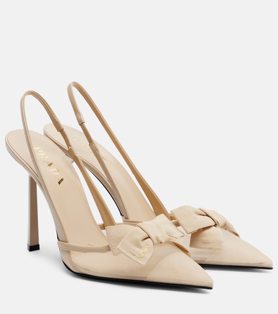 Slingback-Pumps aus Mesh