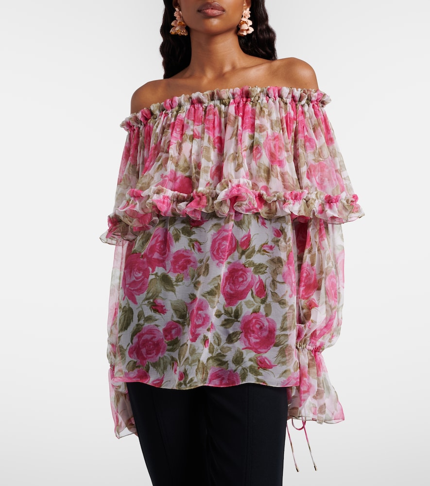  Chloe Chloé Top De Seda Floral 
