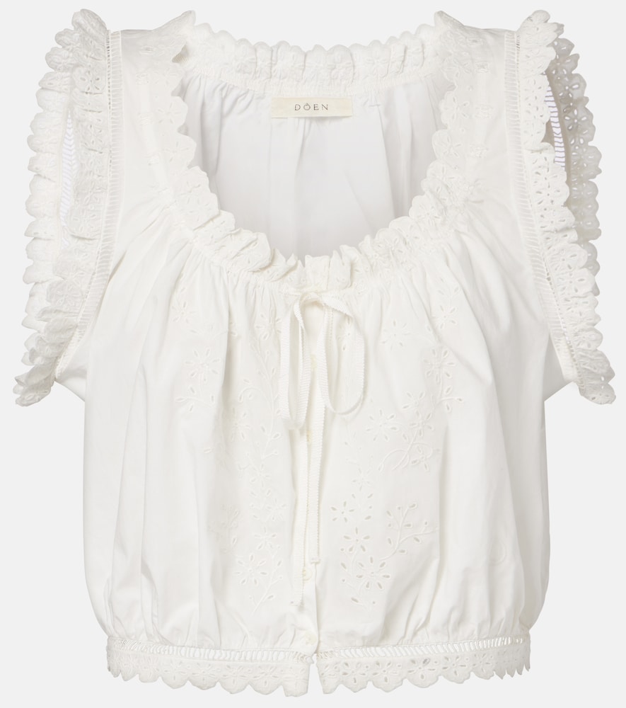 Doen Traveler Embroidered Cotton Top In White