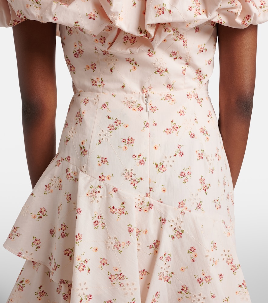  Markarian Markarian Laura Floral Tiered Cotton Midi Skirt 