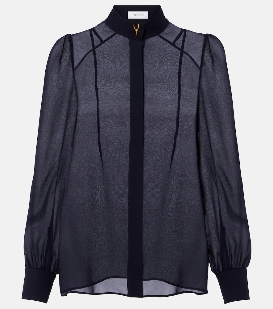 Camicia Wishbone in crêpe de chine di seta