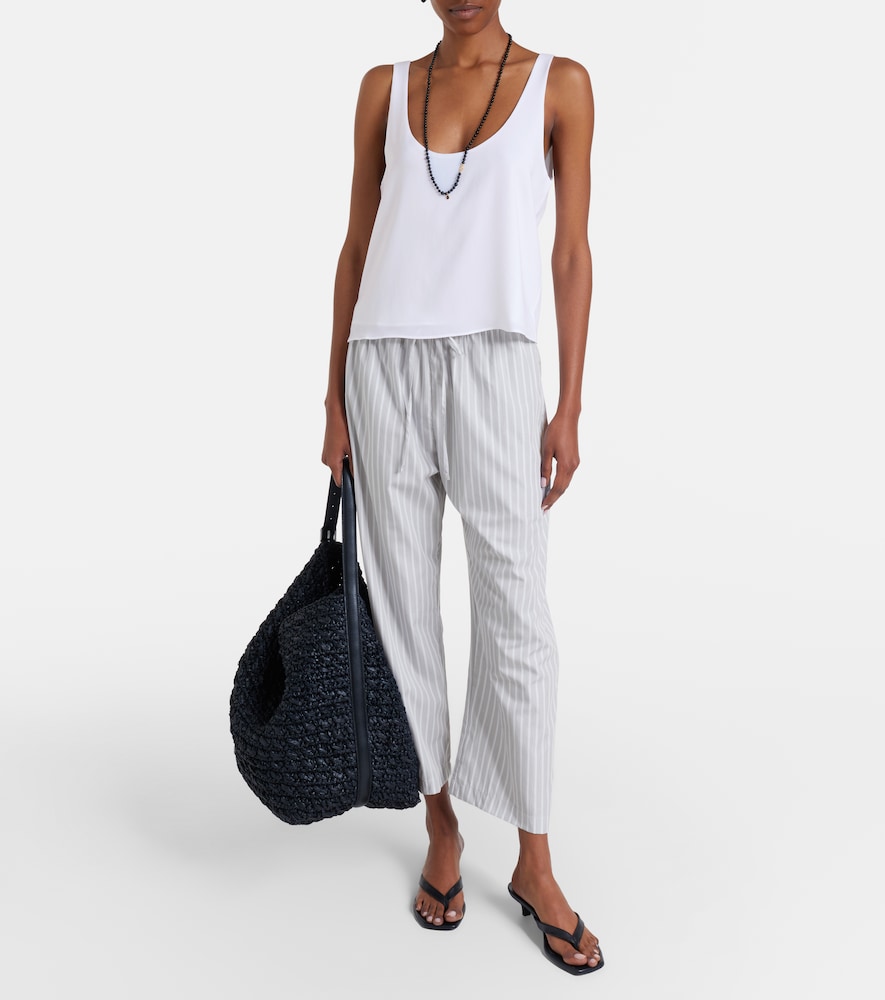 Yoshi Striped Cotton-Blend Wide-Leg Pants