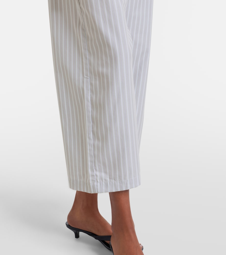 Yoshi Striped Cotton-Blend Wide-Leg Pants