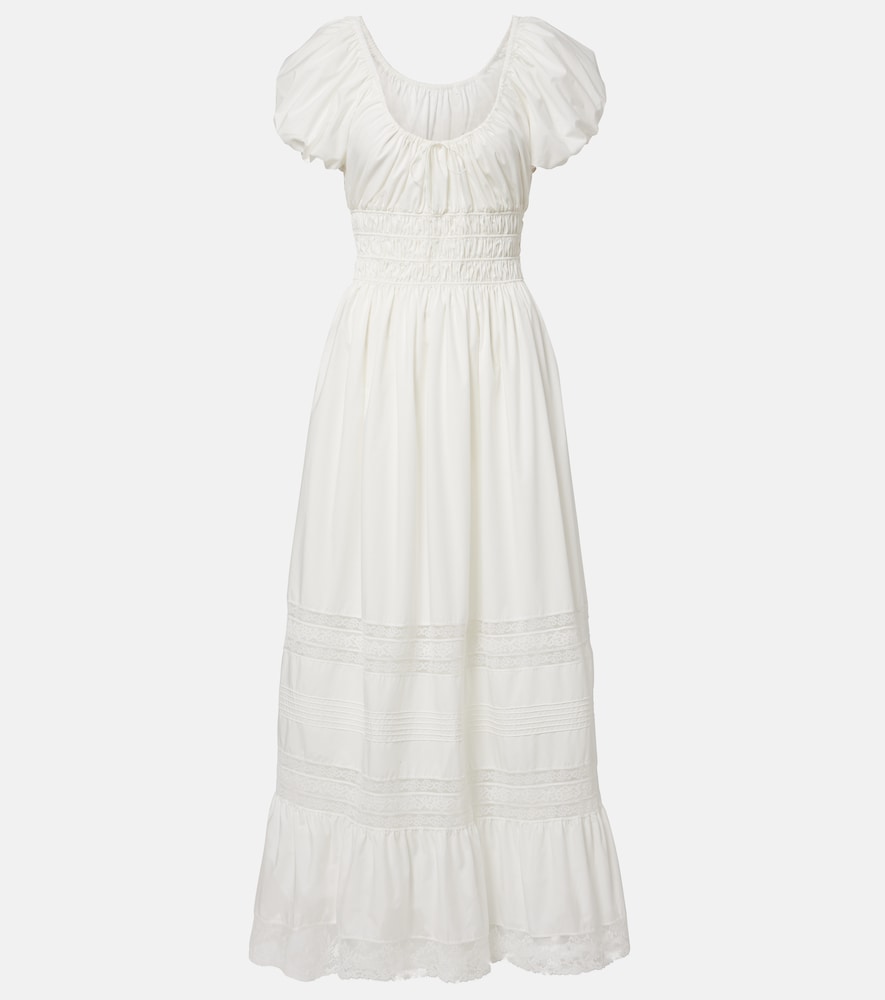 Faithfull Elbie Lace Trimmed Cotton Maxi Dress
