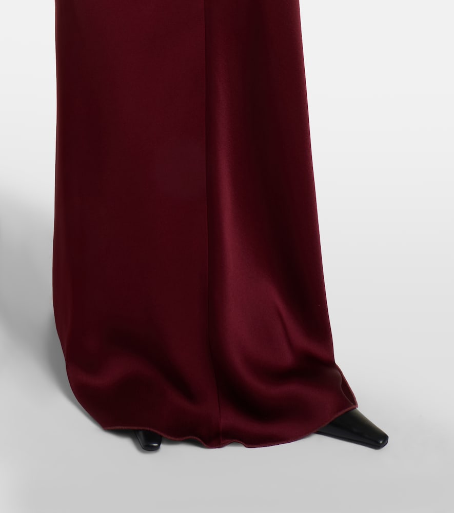 Isabella Gathered Satin Gown