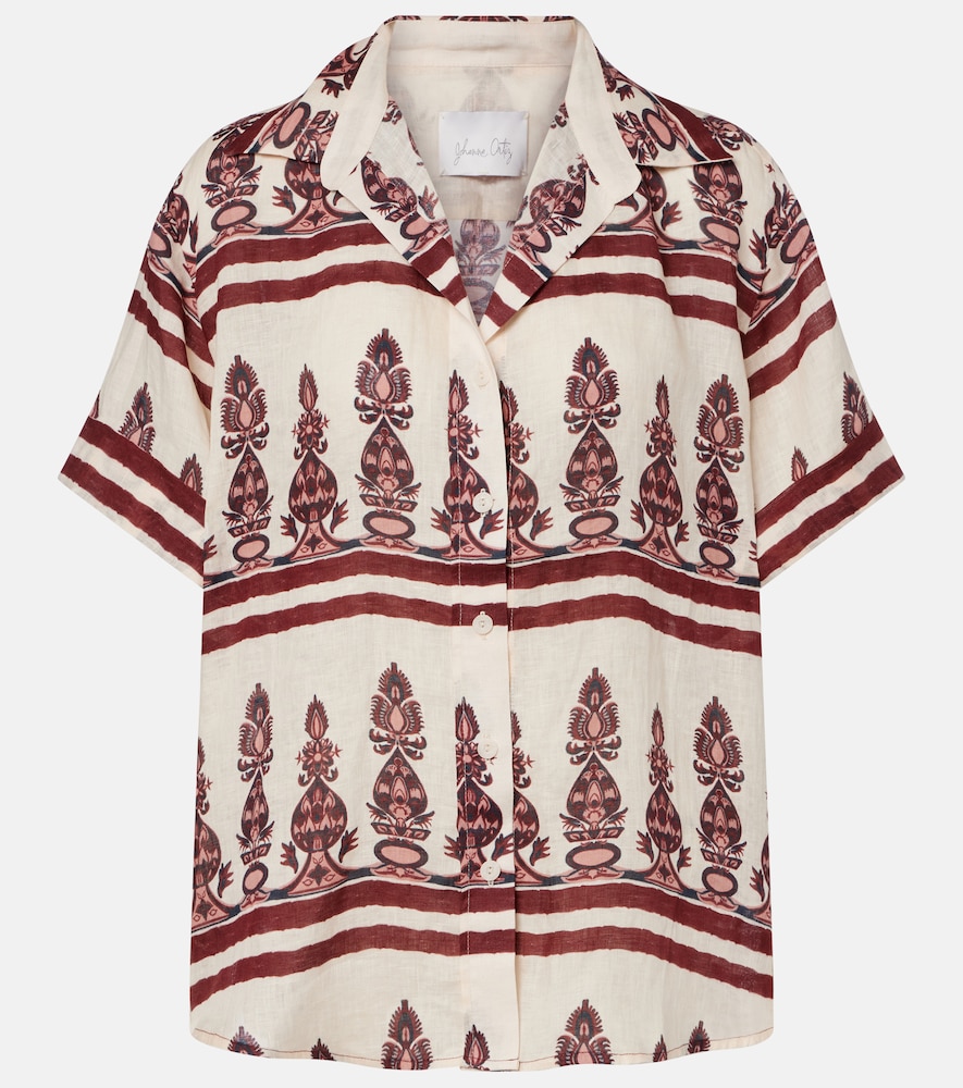 Camicia in lino con stampa