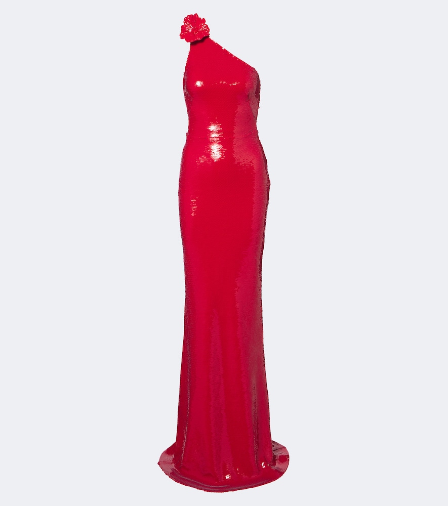 One-Shoulder-Robe mit Pailletten