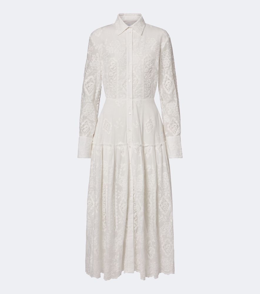 Besticktes Hemdblusenkleid aus Baumwolle