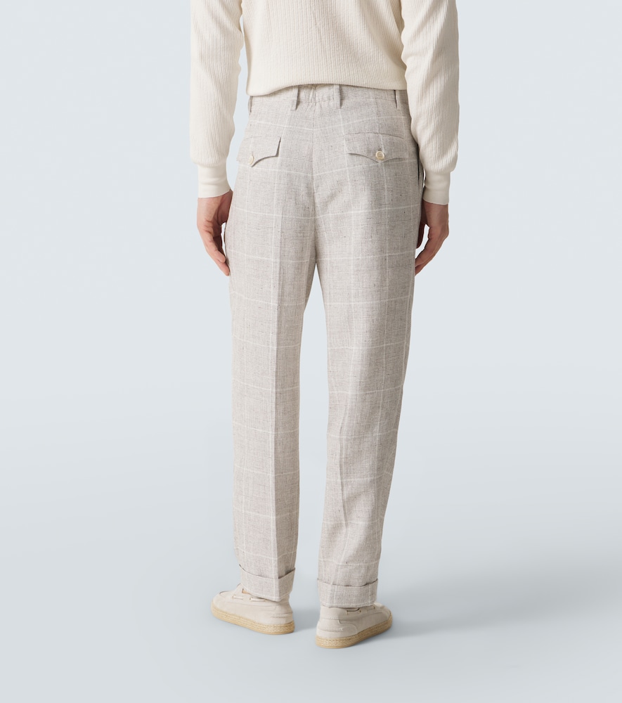  Brunello Cucinelli Brunello Cucinelli Prince Of Wales Linen-blend Suit 