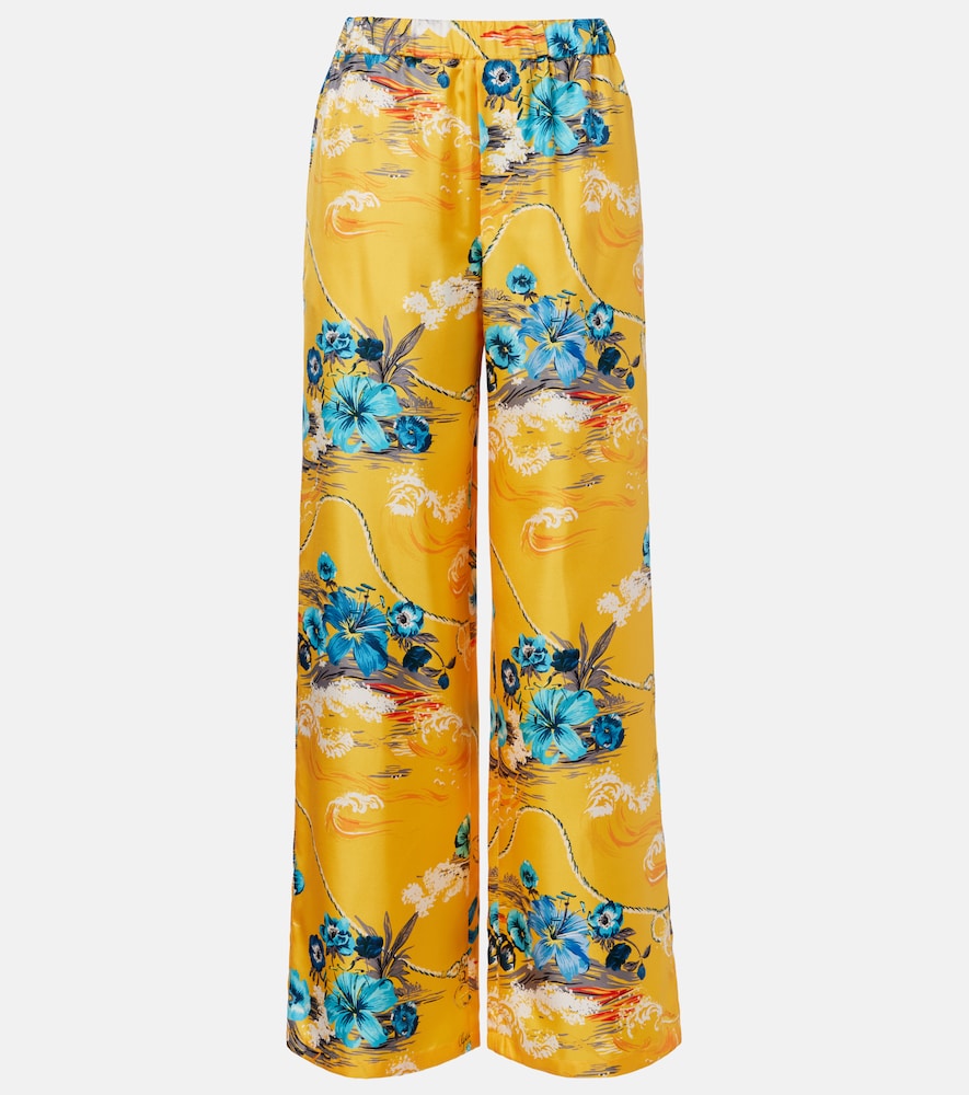 Palazzo-Hose aus Seiden-Twill