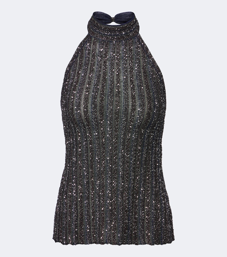 Top a righe con paillettes