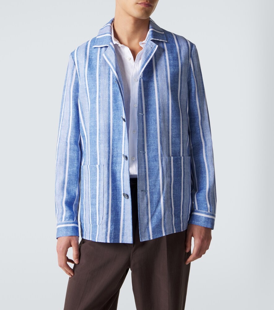  Fedeli Fedeli Striped Linen Overshirt 