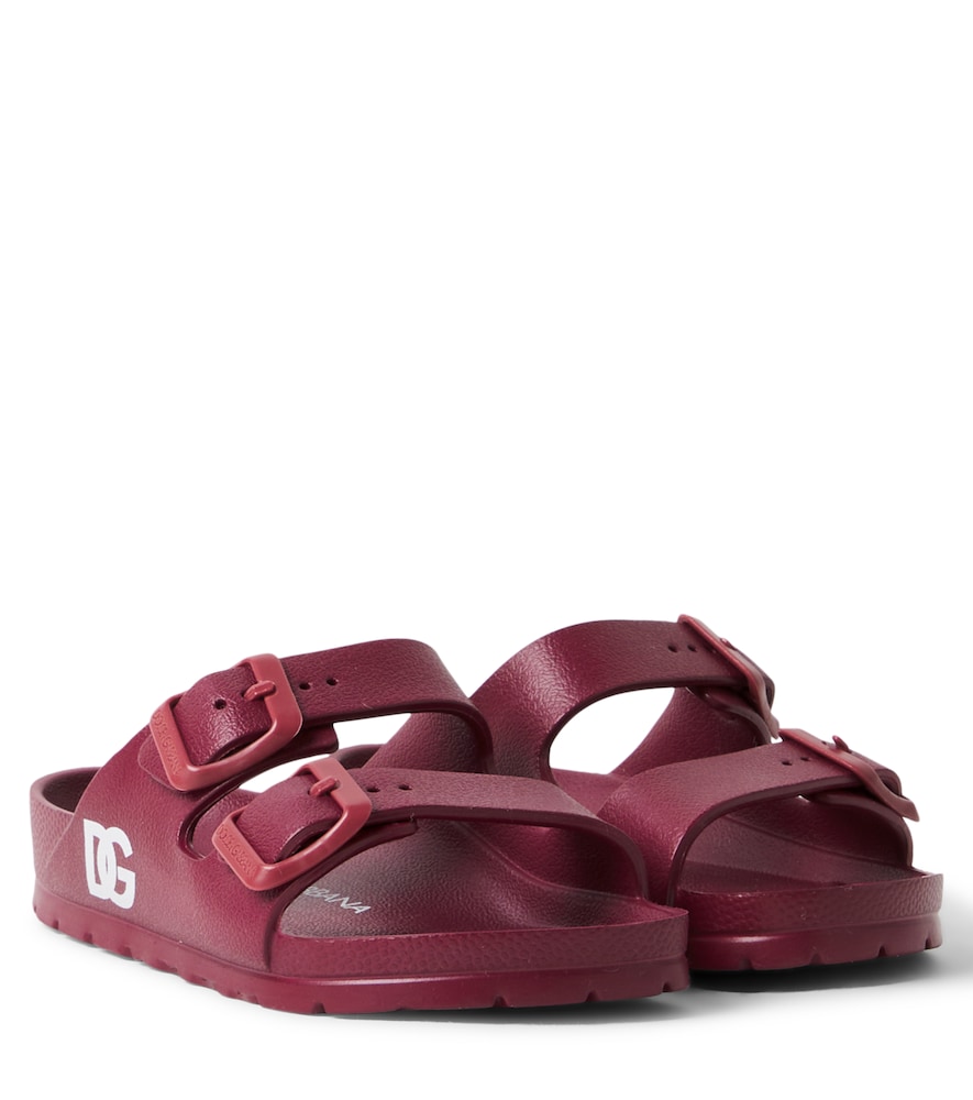 Dolce&Gabbana Kids Burgundy Dg Sandals UK Size 4 - Mytheresa