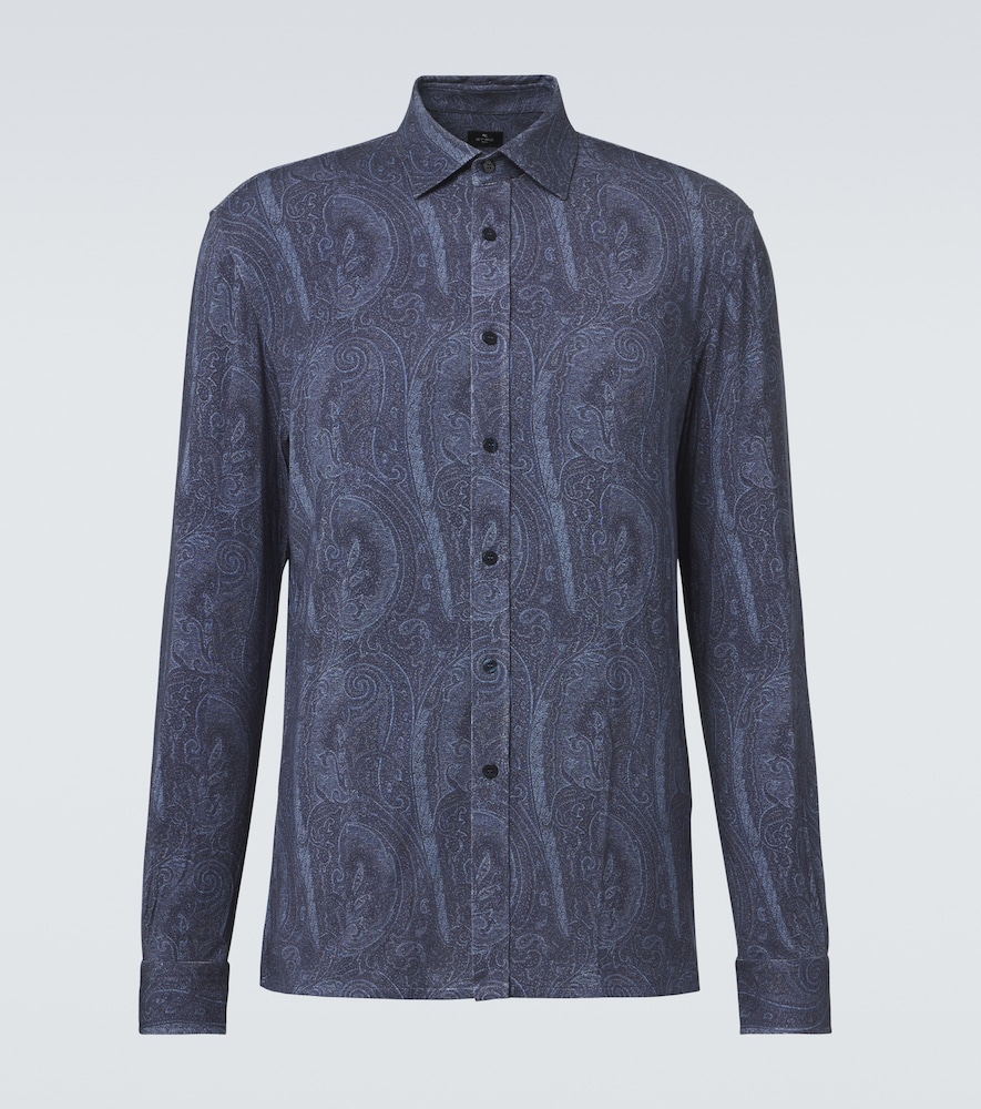 Etro Men's Blue Paisley Jersey Shirt UK Size 15,5 - Mytheresa