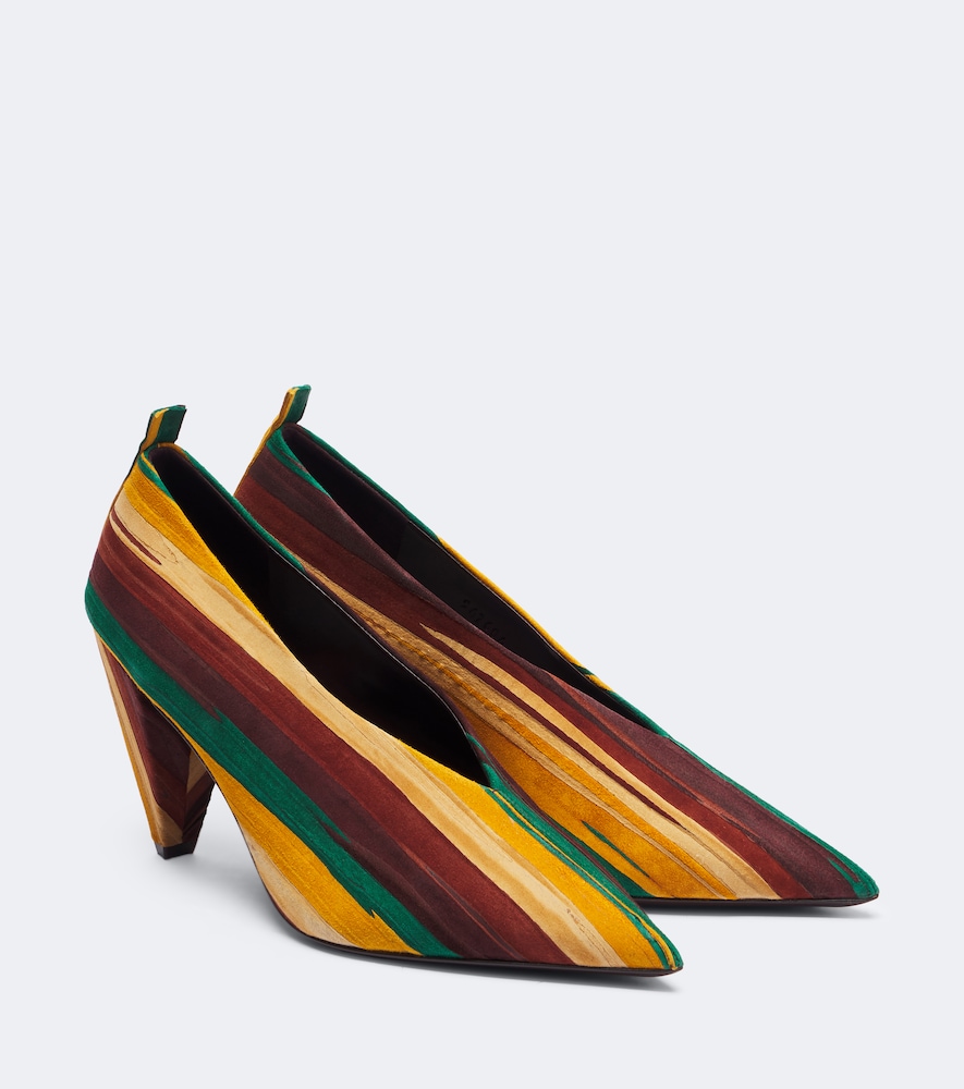 Pumps Origami Cubic aus Veloursleder