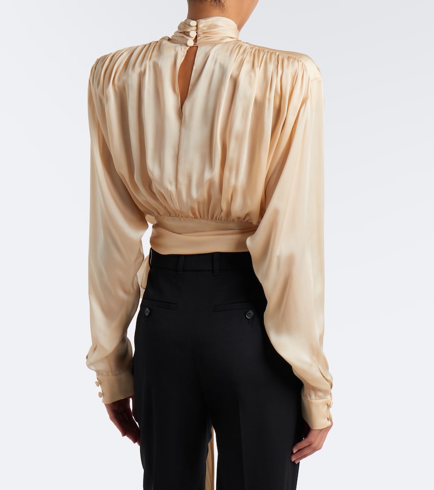 Bow-Detail Silk Charmeuse Blouse