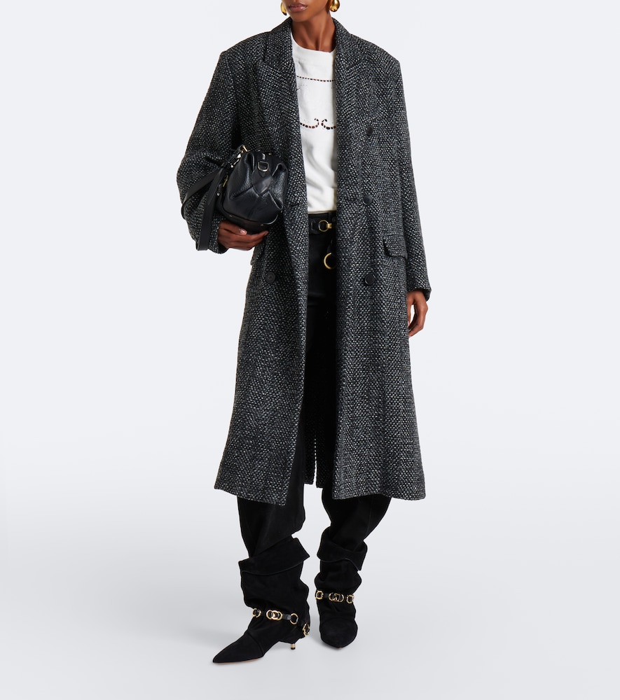 Pilda Herringbone Double-Breasted Coat