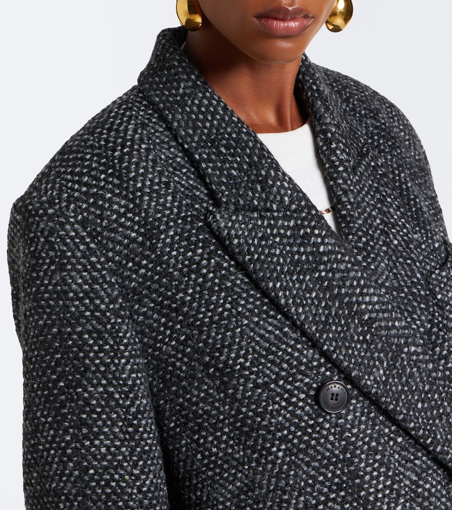 Pilda Herringbone Double-Breasted Coat