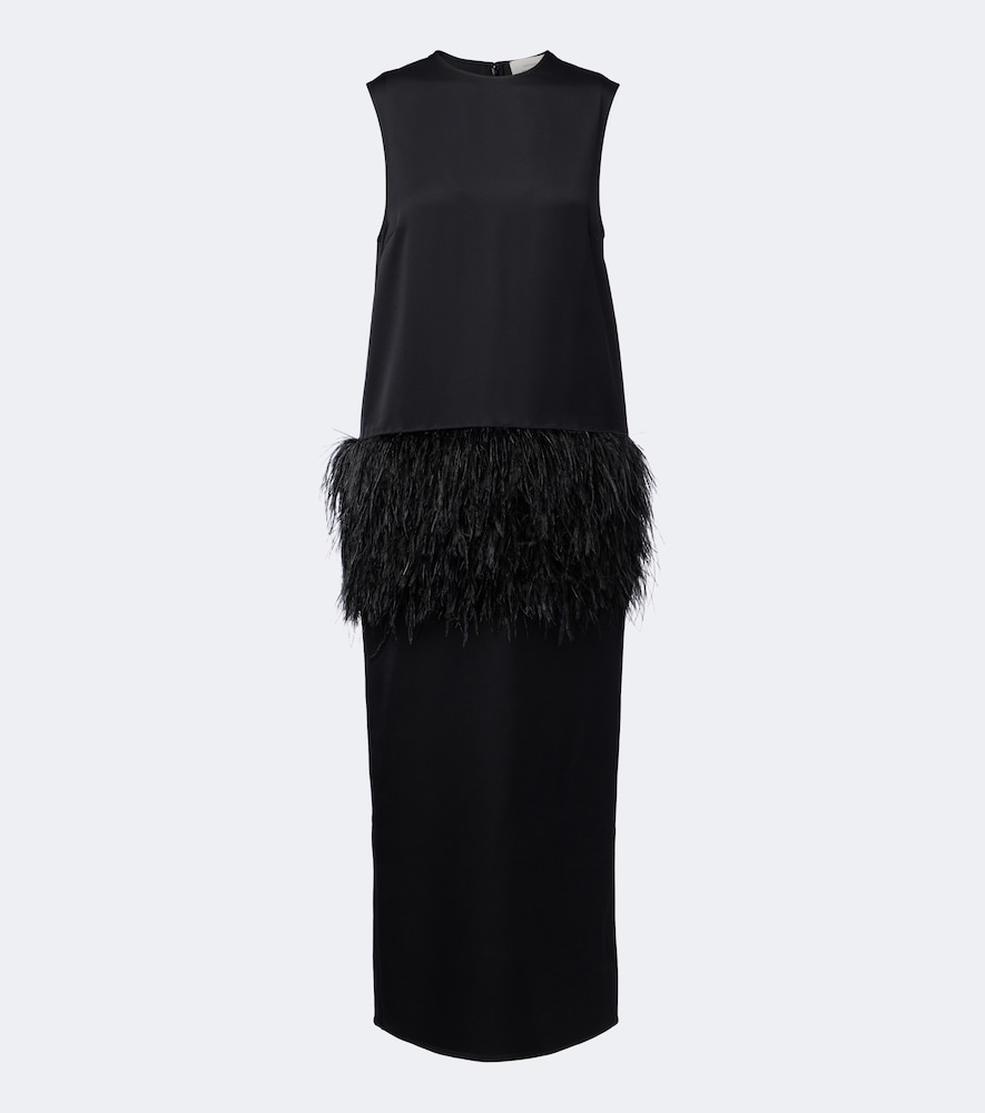 Maxikleid Sonia mit Federn