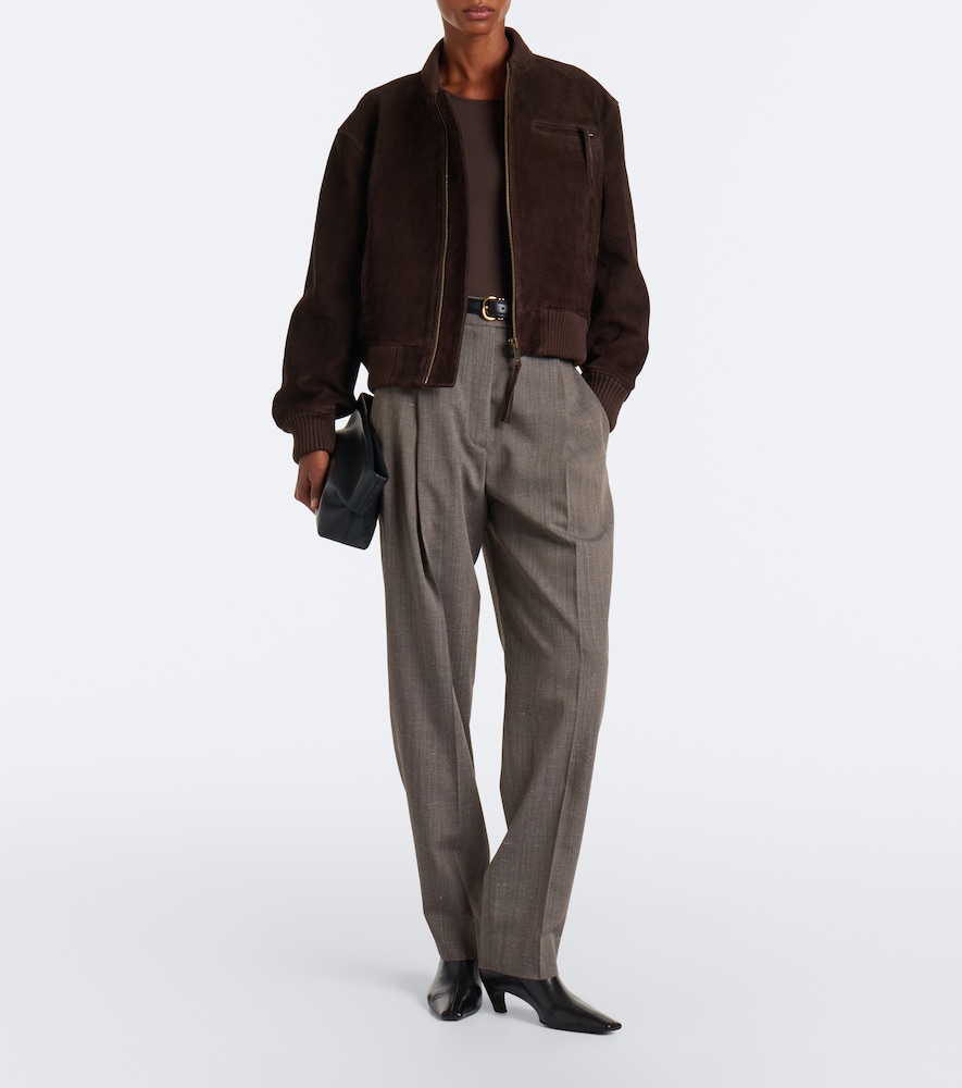 Elysia Suede Bomber Jacket