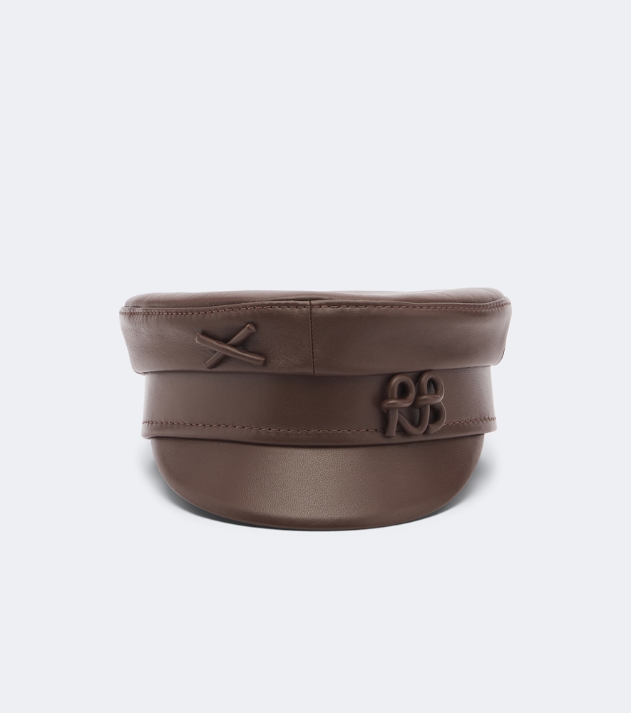 Berretto in pelle con logo