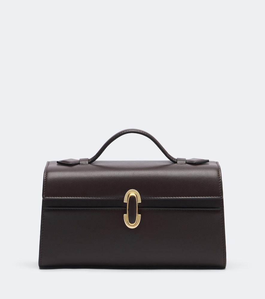 Savette Symmetry Pochette Small Leather Top-handle Bag In Brown