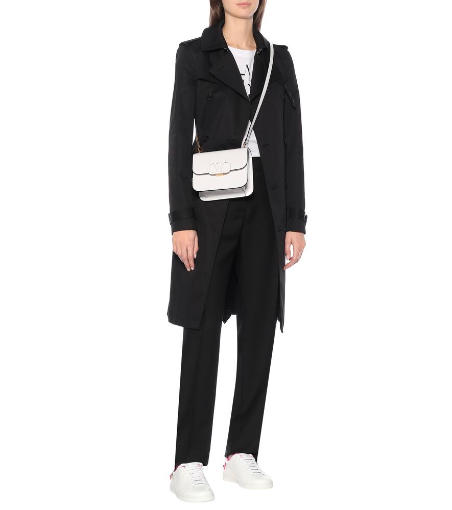 VALENTINO BACKNET LEATHER SNEAKERS,P00438282