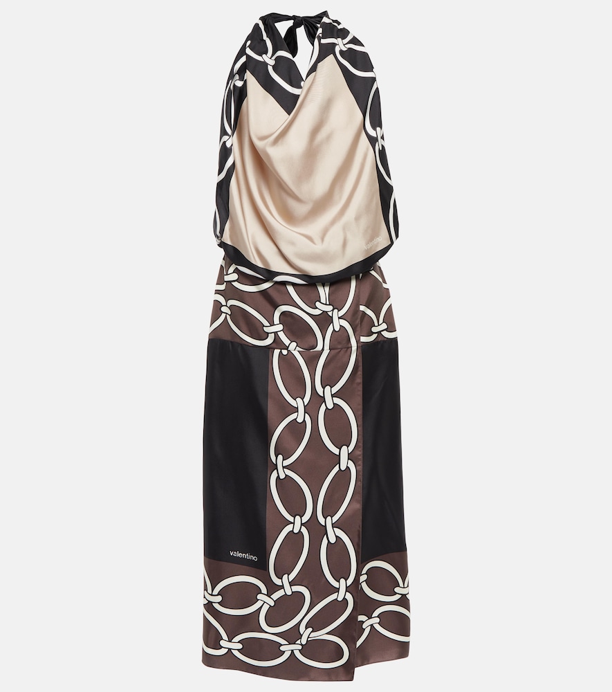Valentino Women's Multicoloured Printed Silk Midi Dress UK Size 18 - Mytheresa
